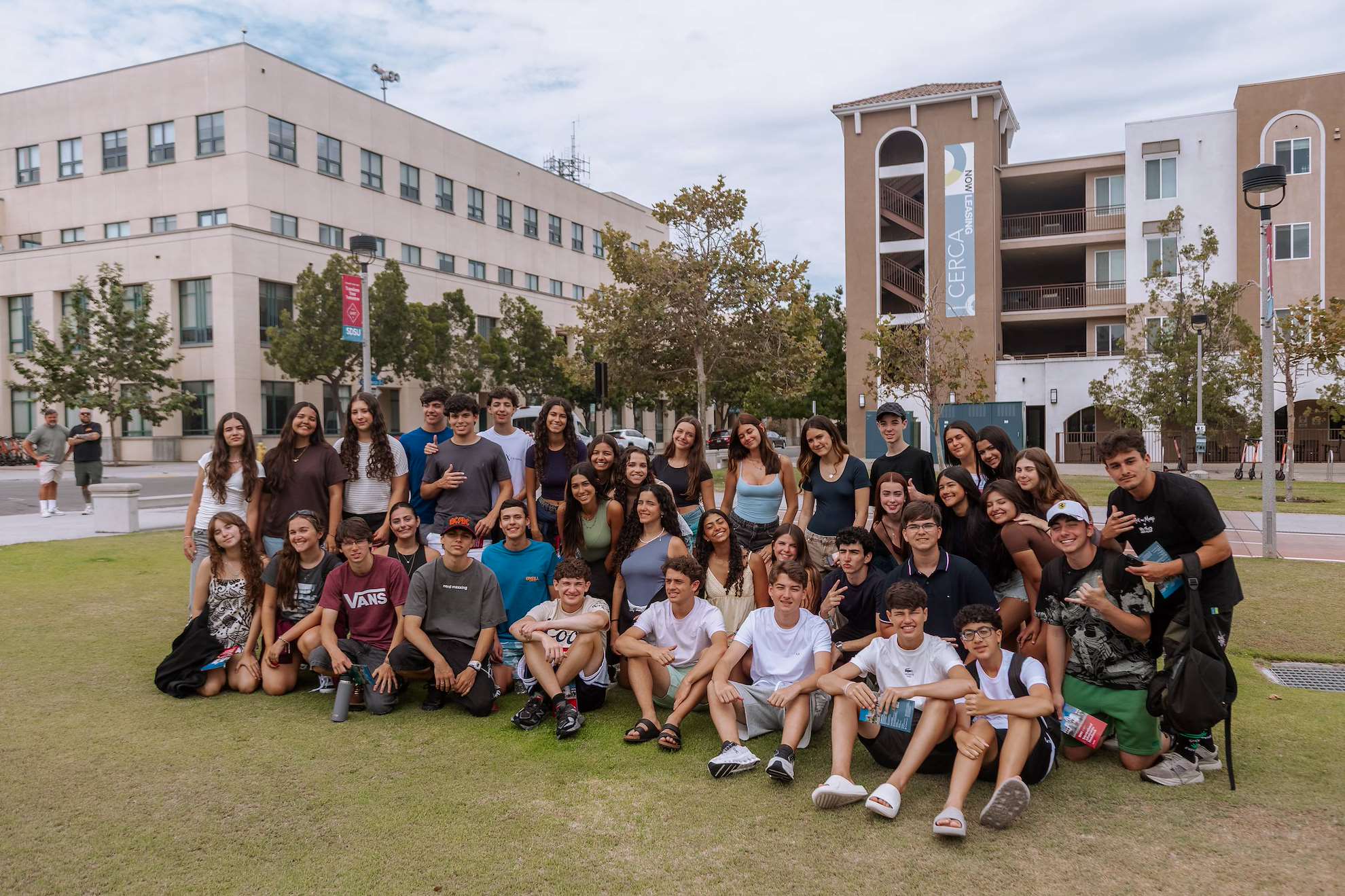 Grupo T&C reunido no campus da SDSU, San Diego